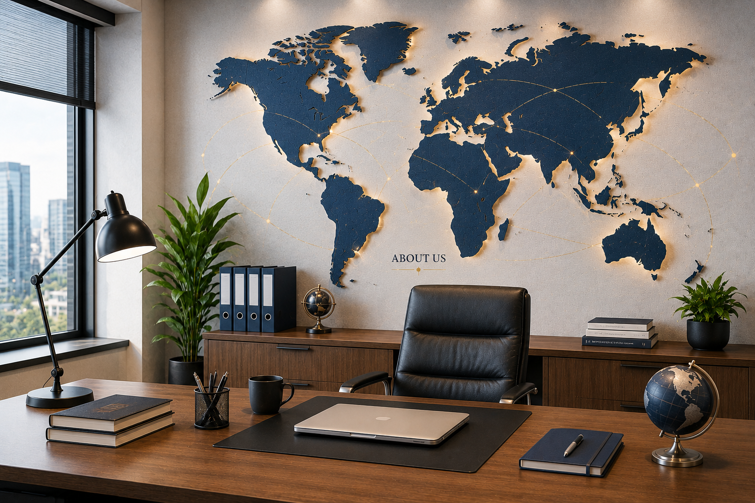 Global Visa Solution — family and consultant with globe